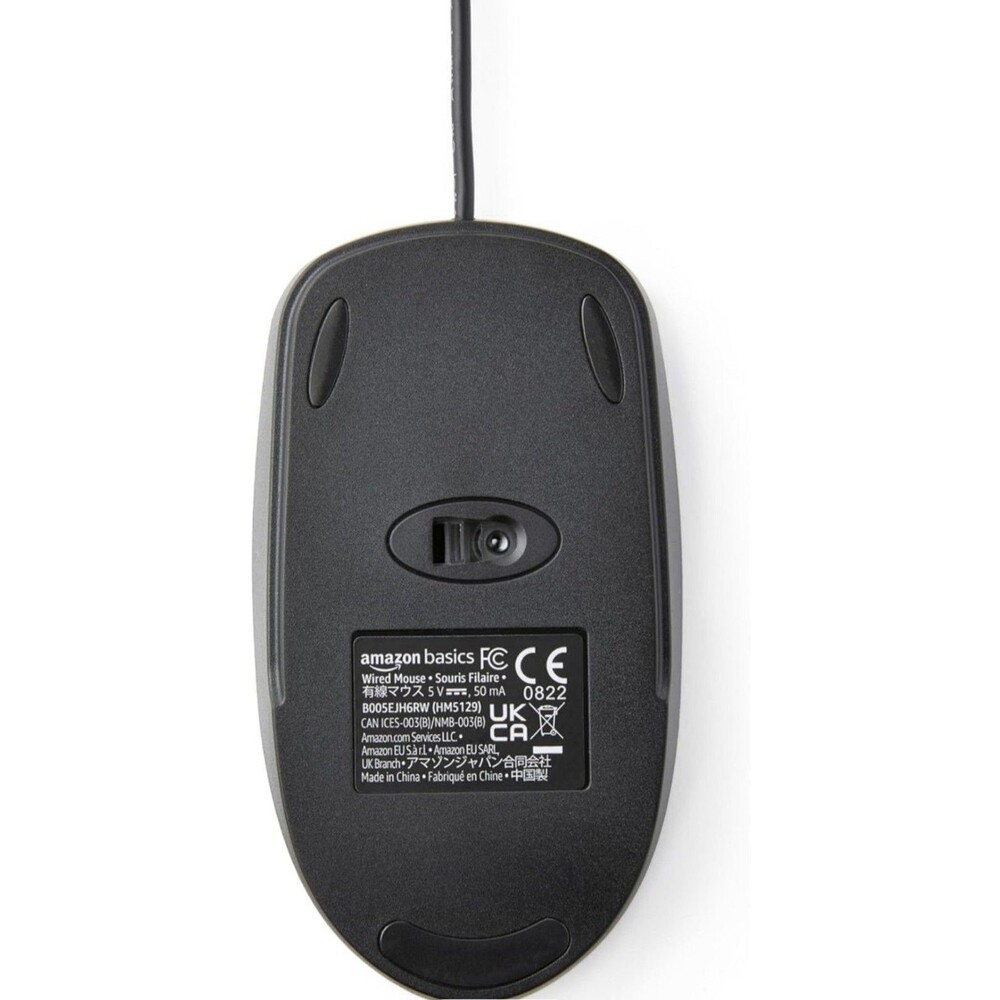 Amazon Basics 3-Button Wired USB Computer Mouse, Black - Picture 4 of 8